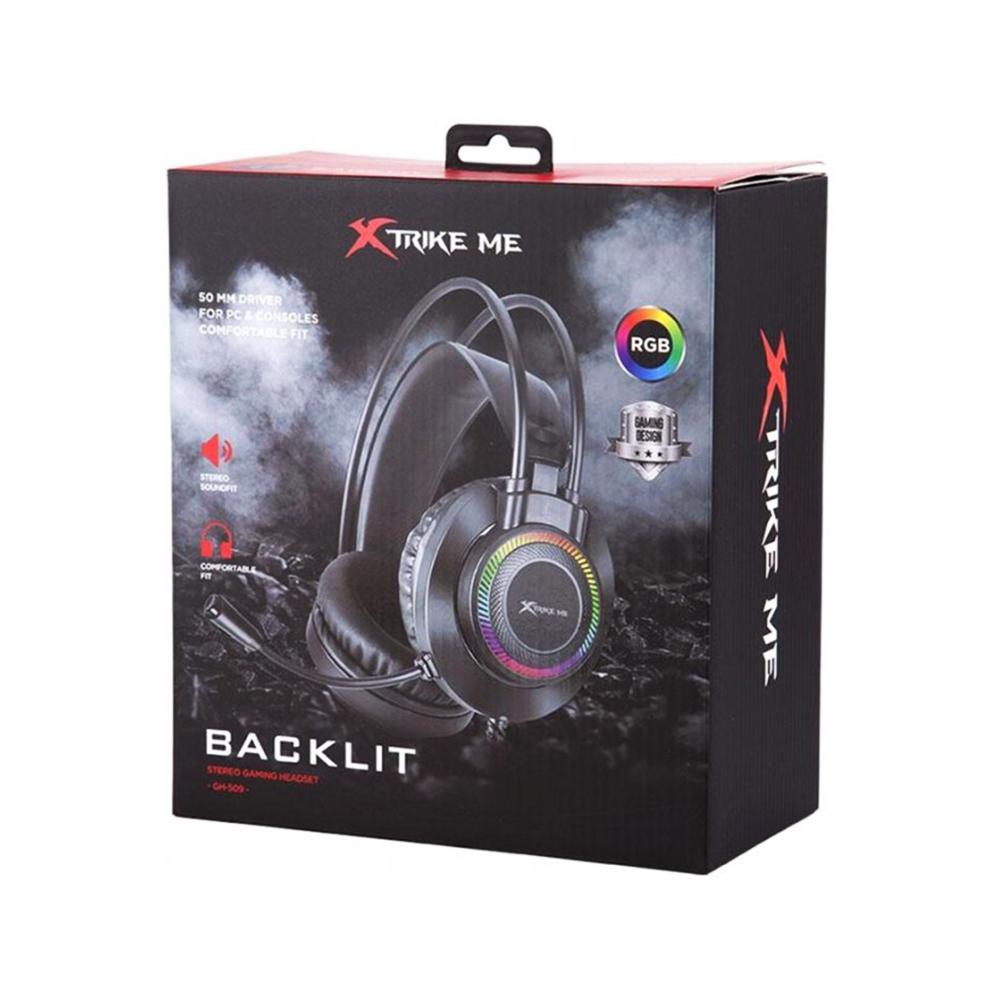 AUDIFONO XTRIKE-ME TIPO DIADEMA GH 509 bk 2 PLUG AUD MIC + ADAPT 1 PLUG A 2 PLUG