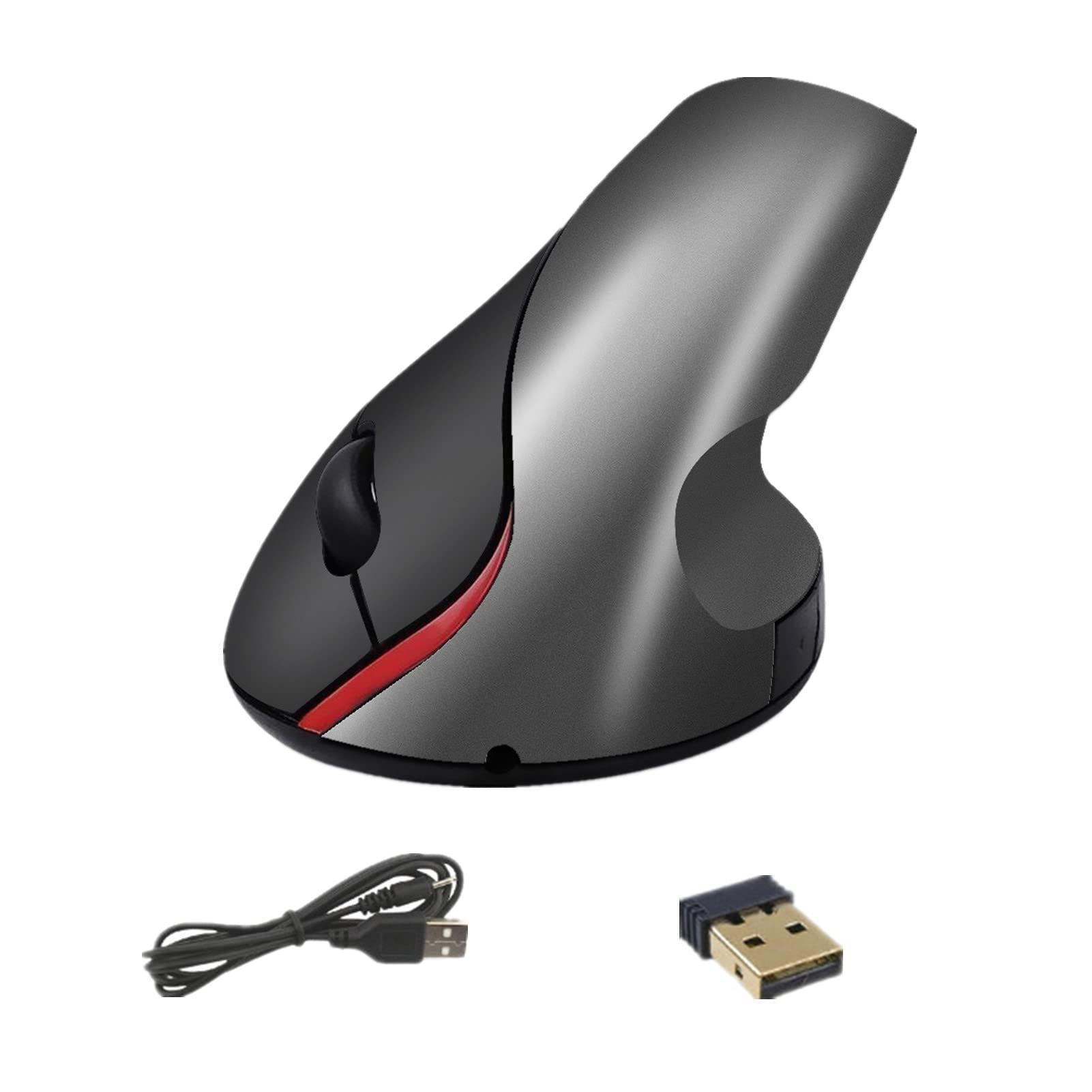 MOUSE OPTICO VERTICAL ERGONOMICO CON CABLE NEGRO