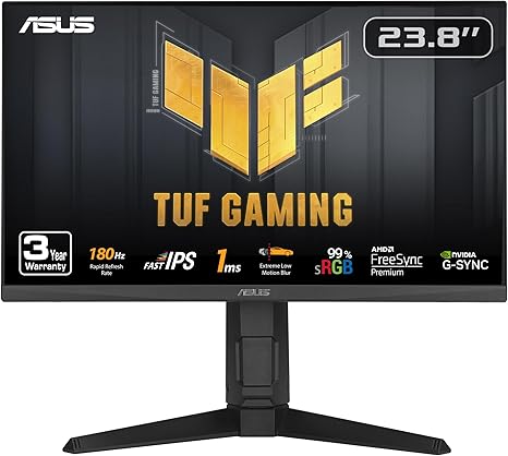 MONITOR ASUS 24″ FHD IPS NVIDIA G-SYNC 180HZ 1MS – ASUS TUF VG249Q3A