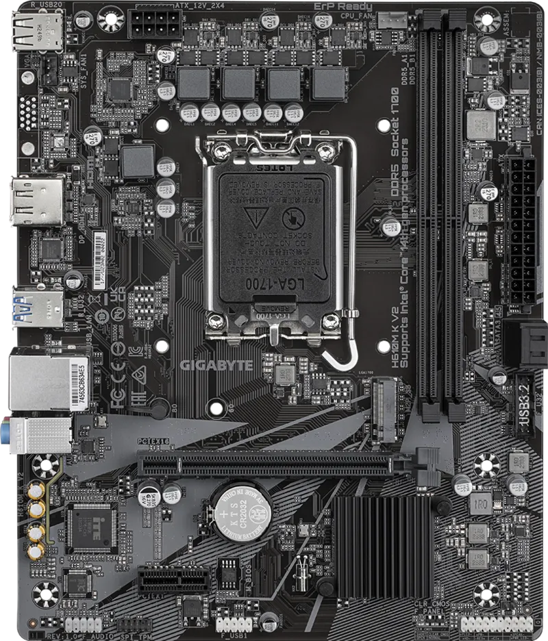 PLACA MADRE GIGABYTE H610M-K V2 14va LGA1700 2DDR5 HDMI DP M.2 6USB2.0 4USB3.2 - Image 2