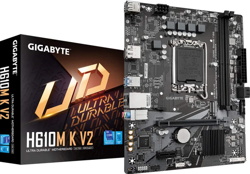 PLACA MADRE GIGABYTE H610M-K V2 14va LGA1700 2DDR5 HDMI DP M.2 6USB2.0 4USB3.2