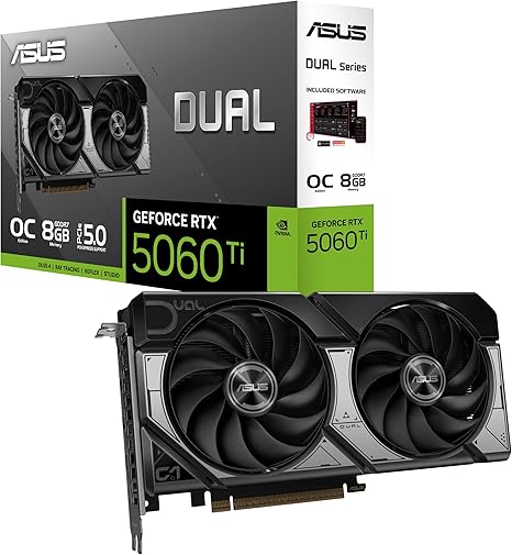 TARJETA DE VIDEO ASUS DUAL OC EDITION RTX5060 TI 8GB GDDR7 PCIE5,0 PCI EXPRESS 2 FANS