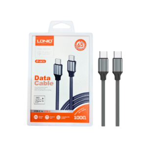CABLE LDNIO IP 441C TIPO C A TIPO C 1M  65W  ANTI DOBLAMIENTO GRIS CERTIFICADO PARA IPHONE 15