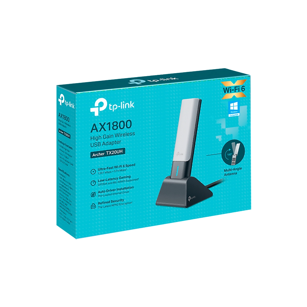 ADAPTADOR TP-LINK ARCHER TX20UH WIFI 6 AX1800 Potente Stick 2.4Ghz-5Ghz Dual Antena WPA3