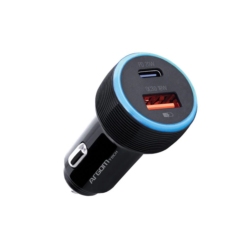 ADAPTADOR DE CARGA PARA AUTO ARGOM FORCE C1 38W PD TYPE-C - USB BLACK - Image 2
