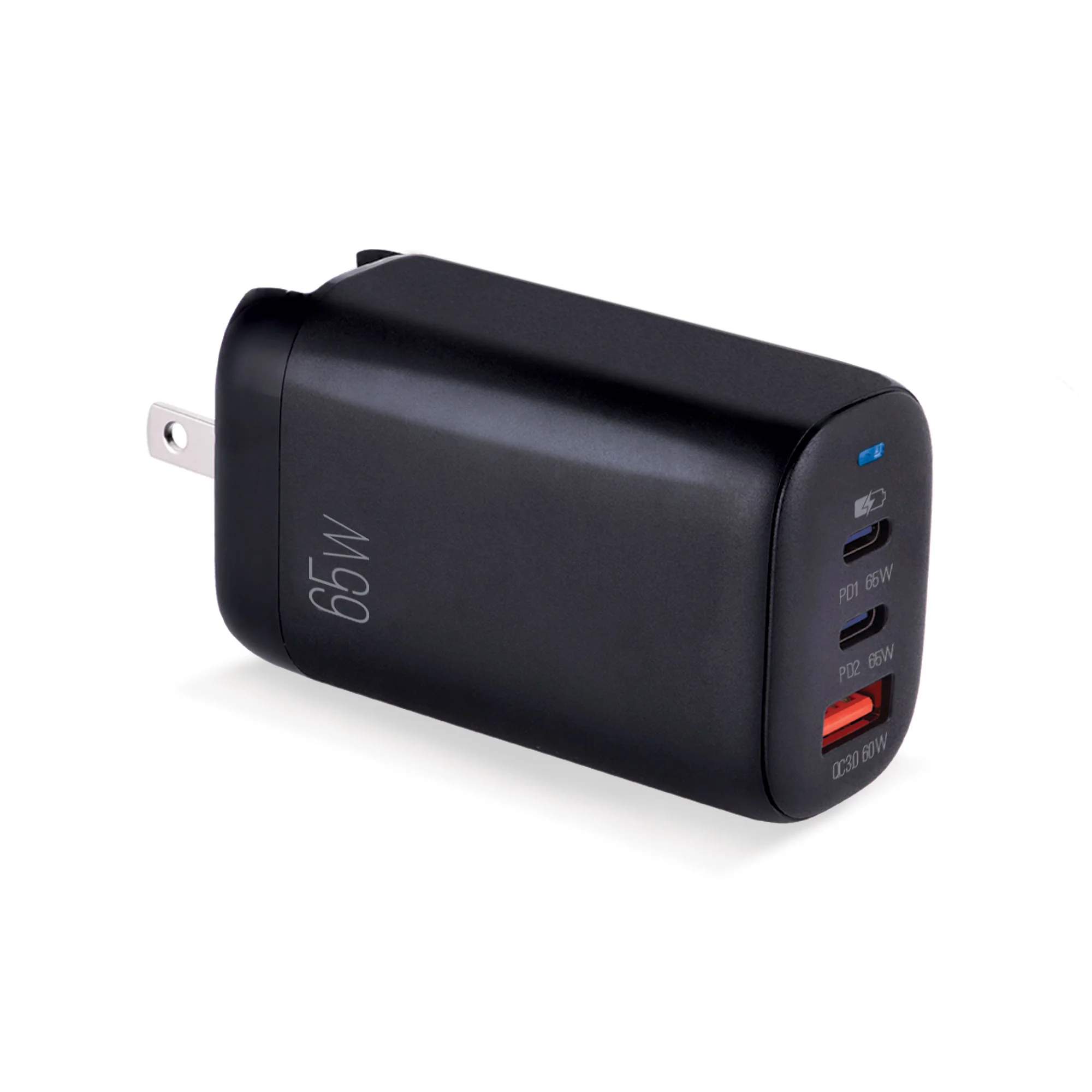 CARGADOR DE PARED ARGOM VOLTA P8 65W GAN 3 DUAL PD TYPE-C USB ARG-AC-0126BK BLACK - Image 2