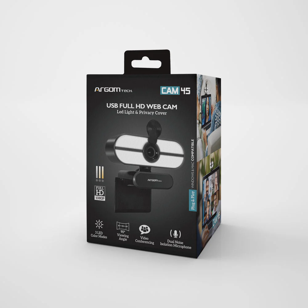 CAMARA WEB ARGOM CAM45 FULL HD 1080P 90 GRADOS MICROFONO
