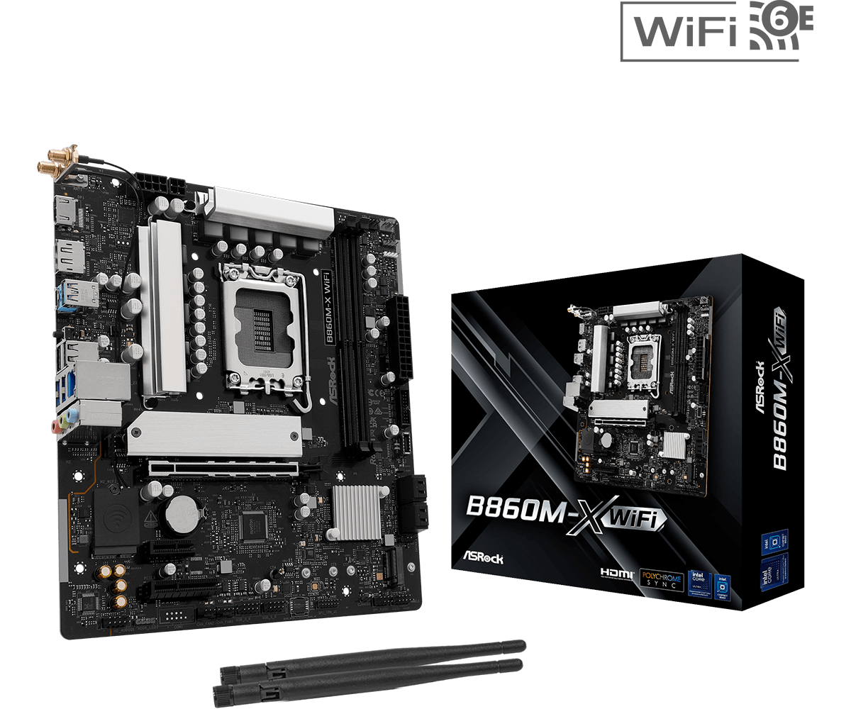 PLACA MADRE ASROCK B860M-X WIFI INTEL CORE ULTRA LGA 1851 2DDR5-9066MHZ DP HDMI 2M,2