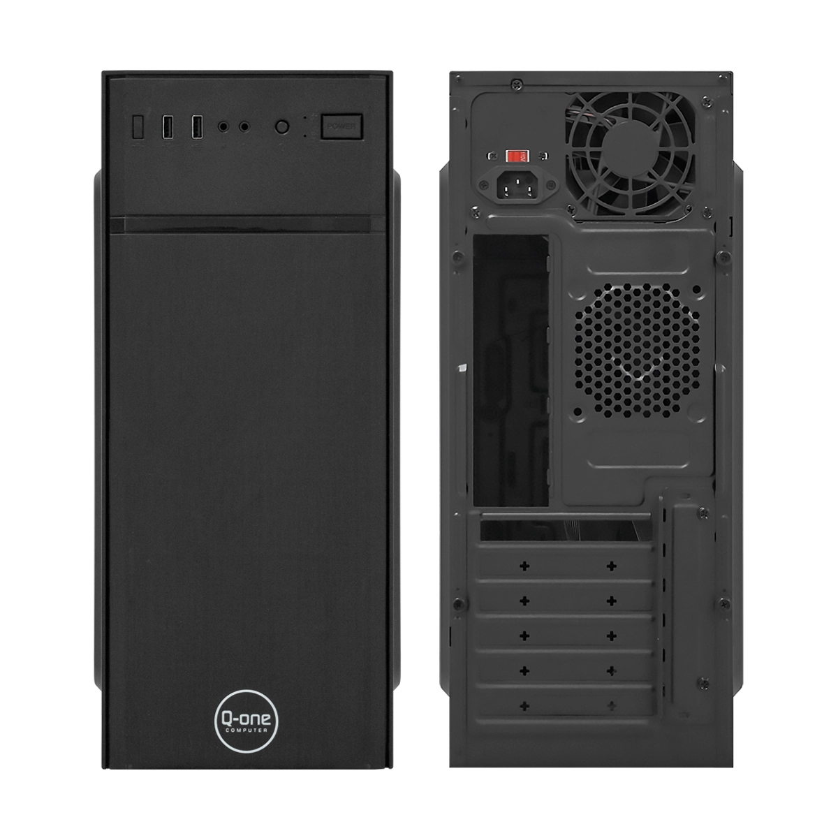 CASE Q-ONE C6016 ATX COMBO Parlante Teclado Mouse 2usb 0.4mm PS- 250W-REAL - Image 2