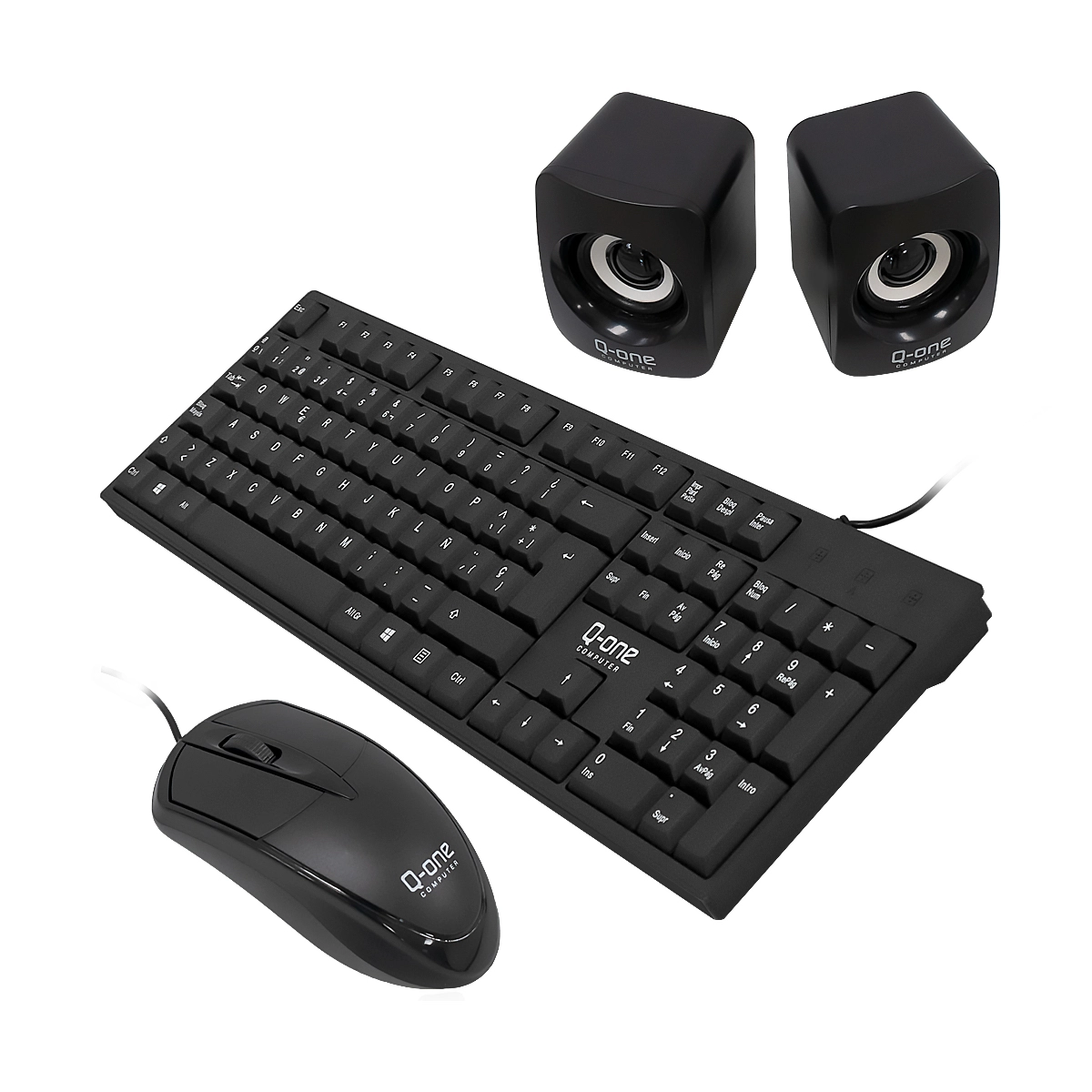 CASE Q-ONE C6016 ATX COMBO Parlante Teclado Mouse 2usb 0.4mm PS- 250W-REAL - Image 4