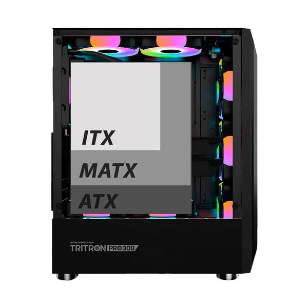 CASE ARMAGGEDDON TRITON PRO 300 3XVENTILADORES 120MM ARGB NEGRO - Image 3