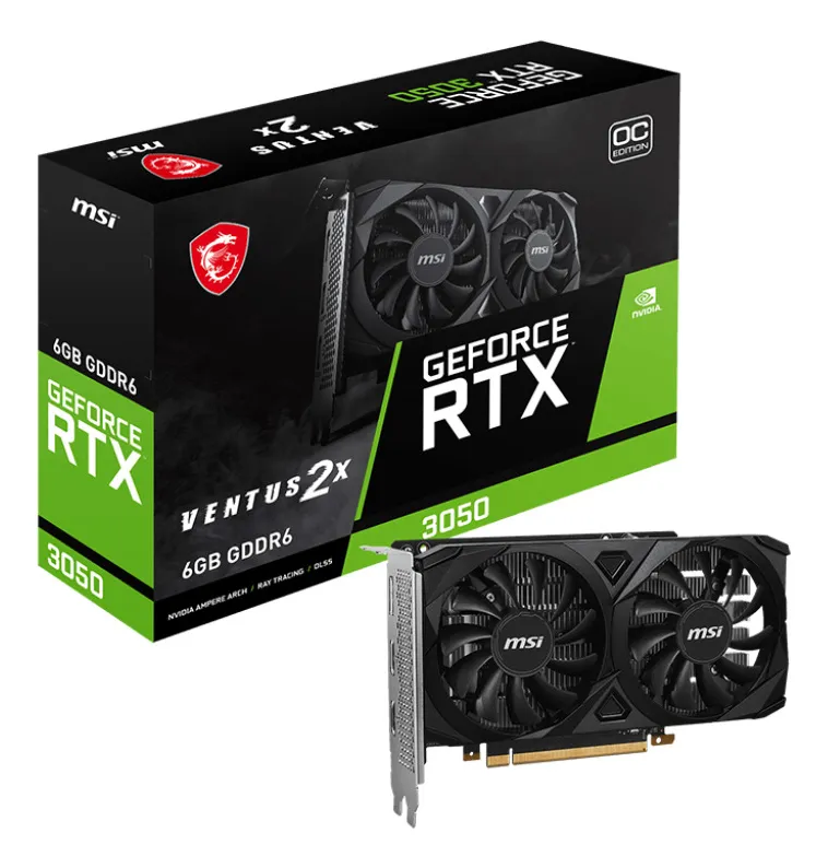 TARJETA DE VIDEO MSI RTX 3050 6GB 2 VENTILADORES