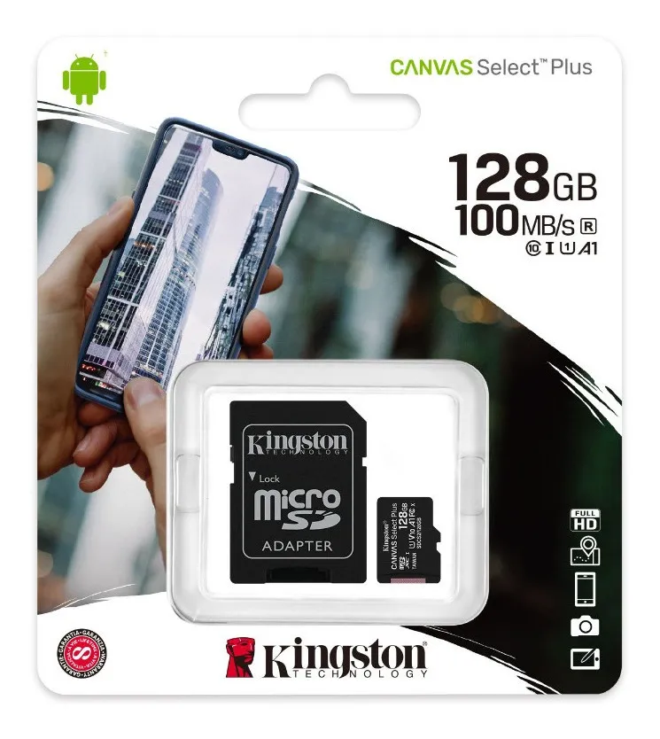 MICRO-SD SDCS3 128 GB KINGSTON CANVAS Select Plus Gen3 100MB-s