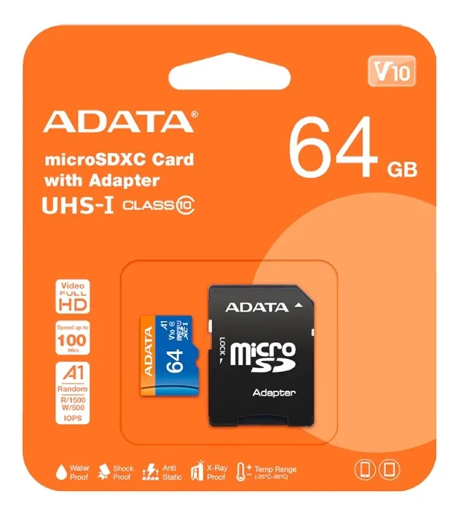 MICRO-SD ADATA 64GB 100MB-s with Adapter