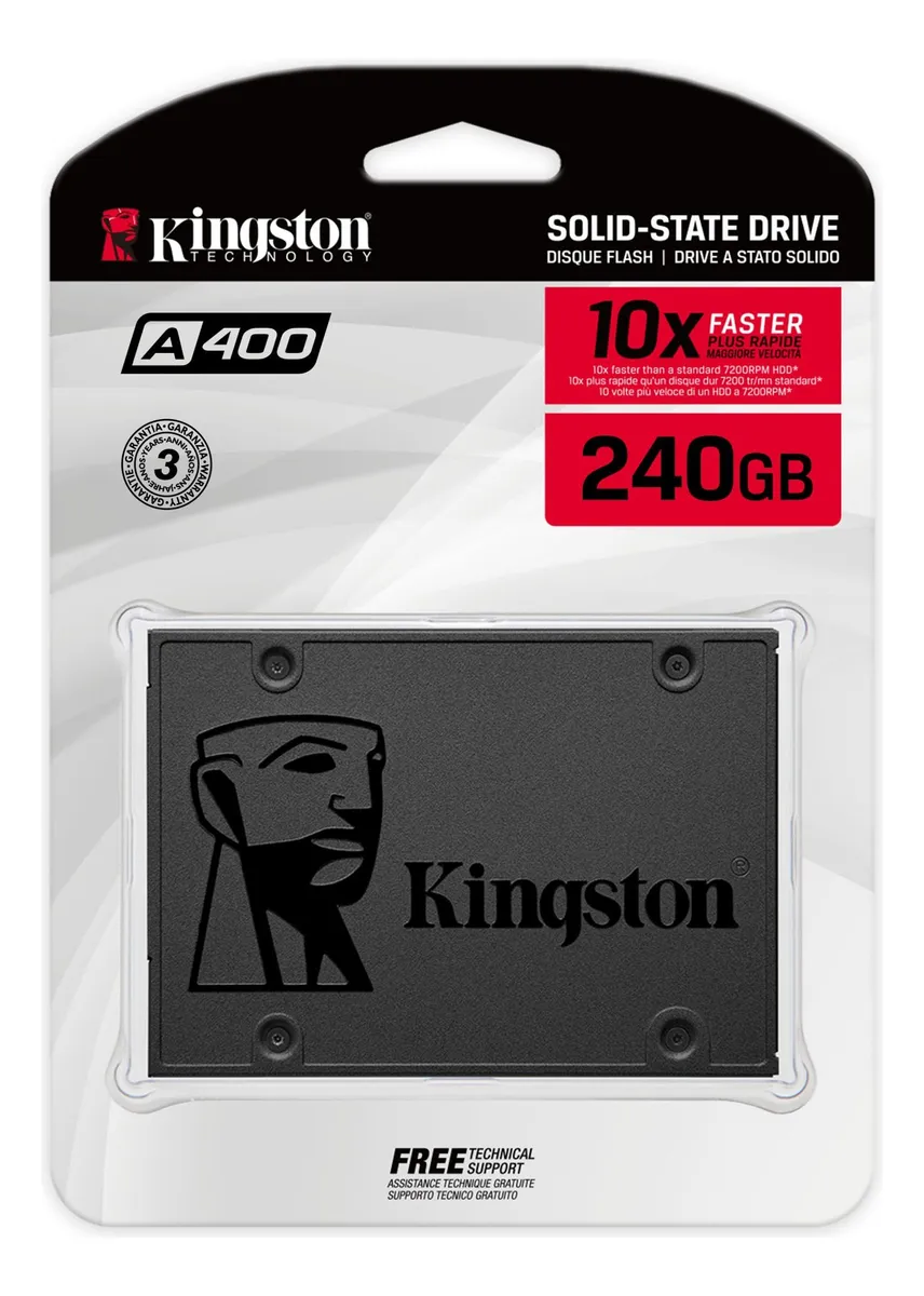 SSD KINGSTON 240GB A400 SATA 3 2.5INC. FOR PC O NOTEBOOK 7MM