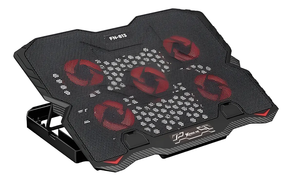 BASE DE ENFRIAMIENTO XTRIKE-ME FN 813 5 FANS NEGRO CON SOPORTE PARA CELULAR