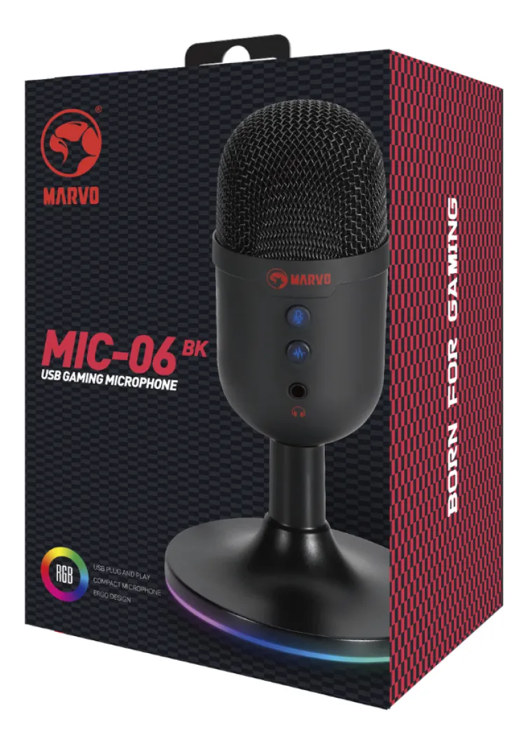 MICROFONO MARVO BLAST 40 NEGRO MIC 06 USB
