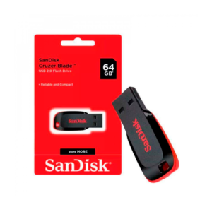 FLASH MEMORY SANDISK 64GB Cruzer Blade USB-A 2,0Black-Red