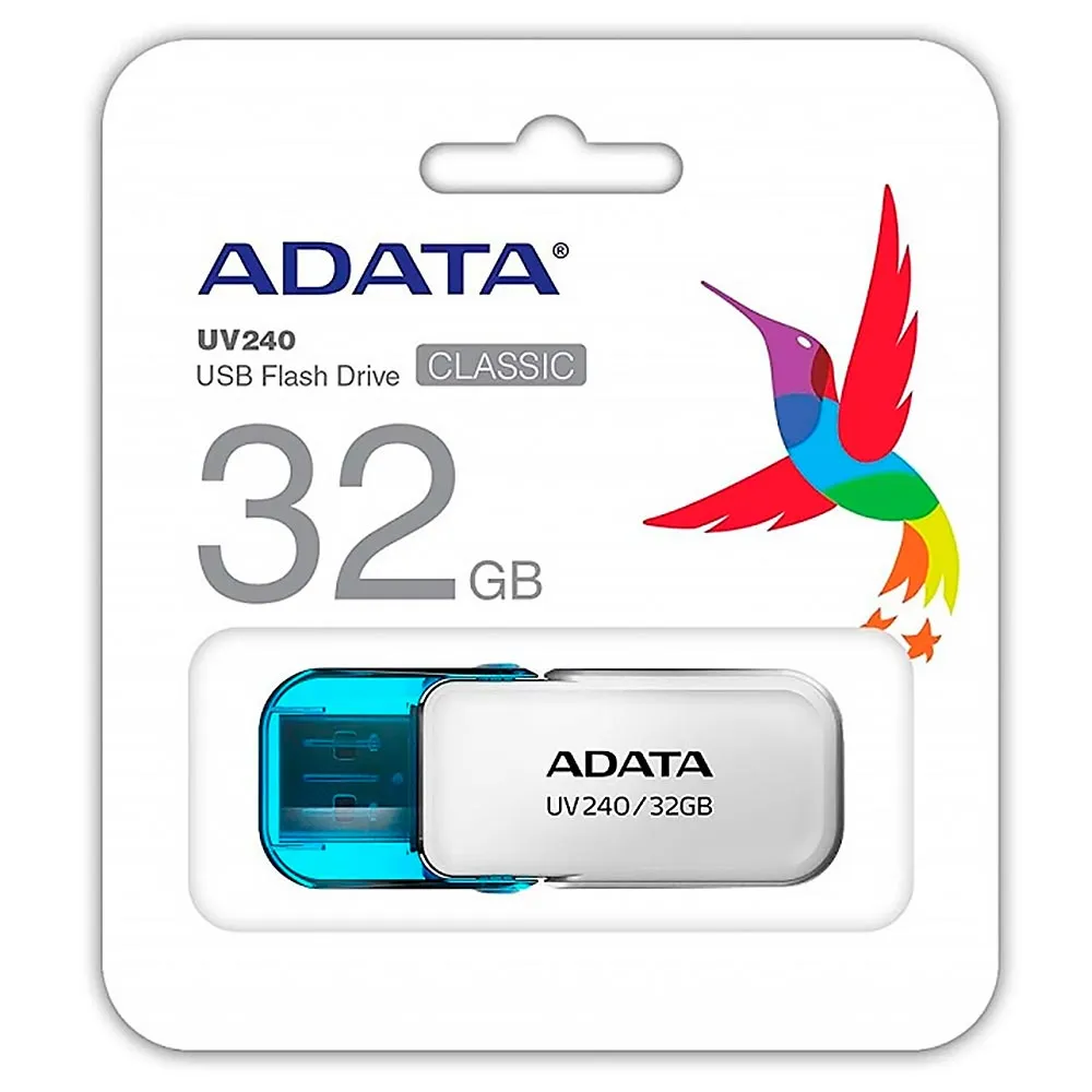 FLASH MEMORY ADATA 32GB UV240 USB 2.0 BLANCO