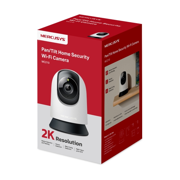 CAMARA MERCUSYS WI-Fi PANORAMICA C210 PARA INTERIOR 360grados 2K 3MP Mon. Vertical-Horizontal Segui. Int. Vis. Noct.