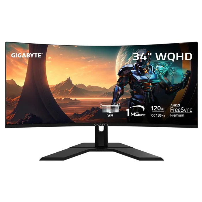MONITOR GIGABYTE GS34WQCA 34INCH VA 1500R QD-OLED 3440X1440 2HDMI DP 120HZ NON-GLARE