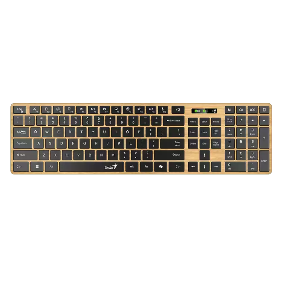 TECLADO GENIUS SlimStar 7250BT Wireless AI BT TIPO MADERA - Image 2