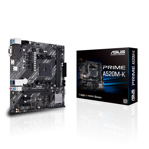 PLACA MADRE ASUS PRIME A520M-K AM4 RYZEN 2DA, 2XDDR4 HDMI DP 12USB