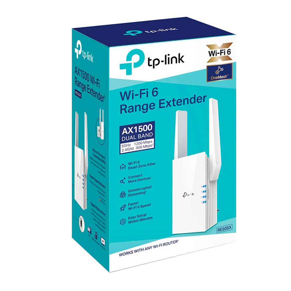 EXTENSOR DE COBETURA AX1500 DUAL BAND PUERTO GIGABIT RE505X TP-LINK