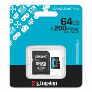 Micro-SDXC 64GB KINGSTON Canvas Go Plus 200MB-s Categoria 10 A2 U3 V30 Card with Adapter