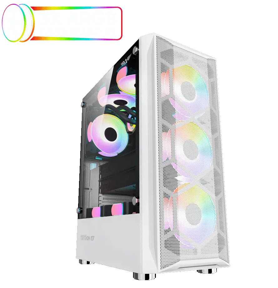 CASE ARMAGGEDDON TRITON 2 3XVENTILADORES 120MM ARGB BLANCO
