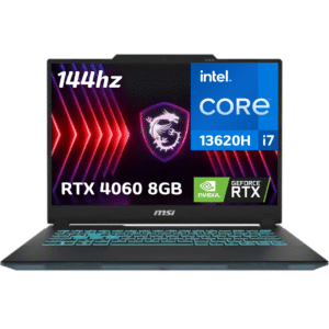 LAPTOP MSI GAMING CYBORG 14A13VF CORE I7 13620H 8GB+8GB DDR5 512GB SSD M,2 PANTALLA 14 FULL HD 144HZ RTX 4060 8GB GDDR6 TRANSLUCENT BLACK