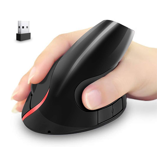 MOUSE OPTICO VERTICAL ERGONOMICO CON CABLE NEGRO - Image 2