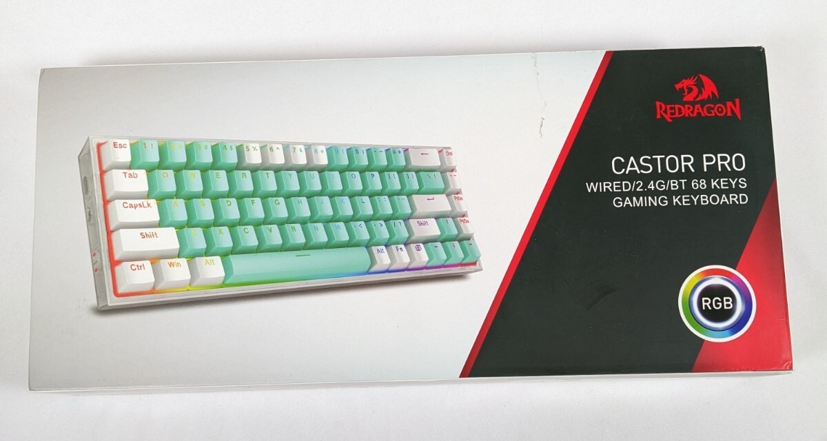 TECLADO GAMER K631RGB-PRO-WG CASTOR BLANCO GRIS REDRAGON