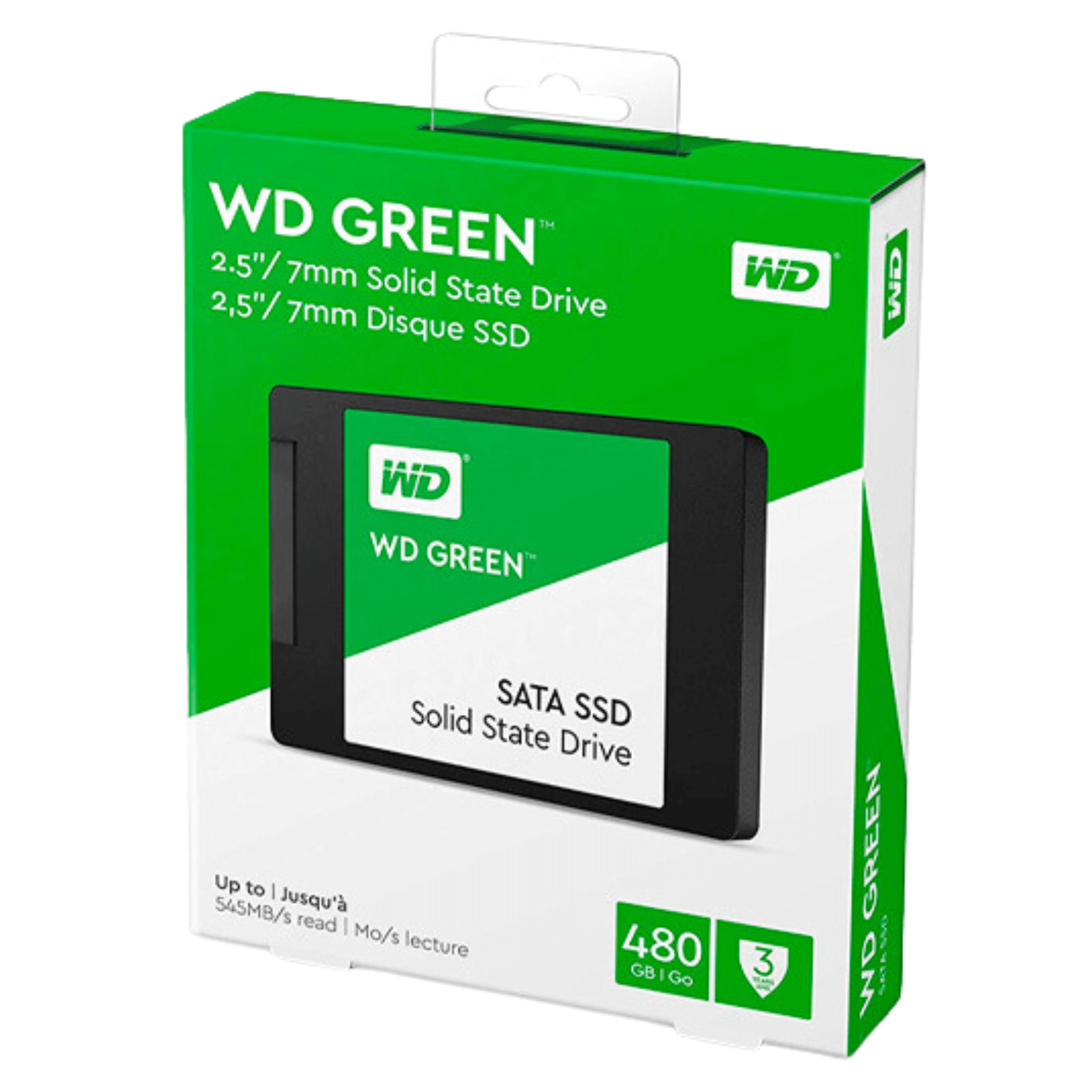 SSD WESTERN DIGITAL 480GB L3.96-W2.75-H0.28 SATA3 545MB-S GREEN