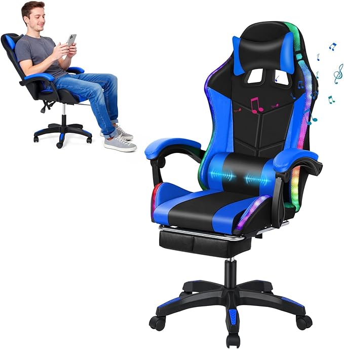 SILLA POTENZA CON RGB FH0037-PRO-1 NEGRO, GRIS/NEGRO, ROJO/NEGRO,AZUL/NEGRO.